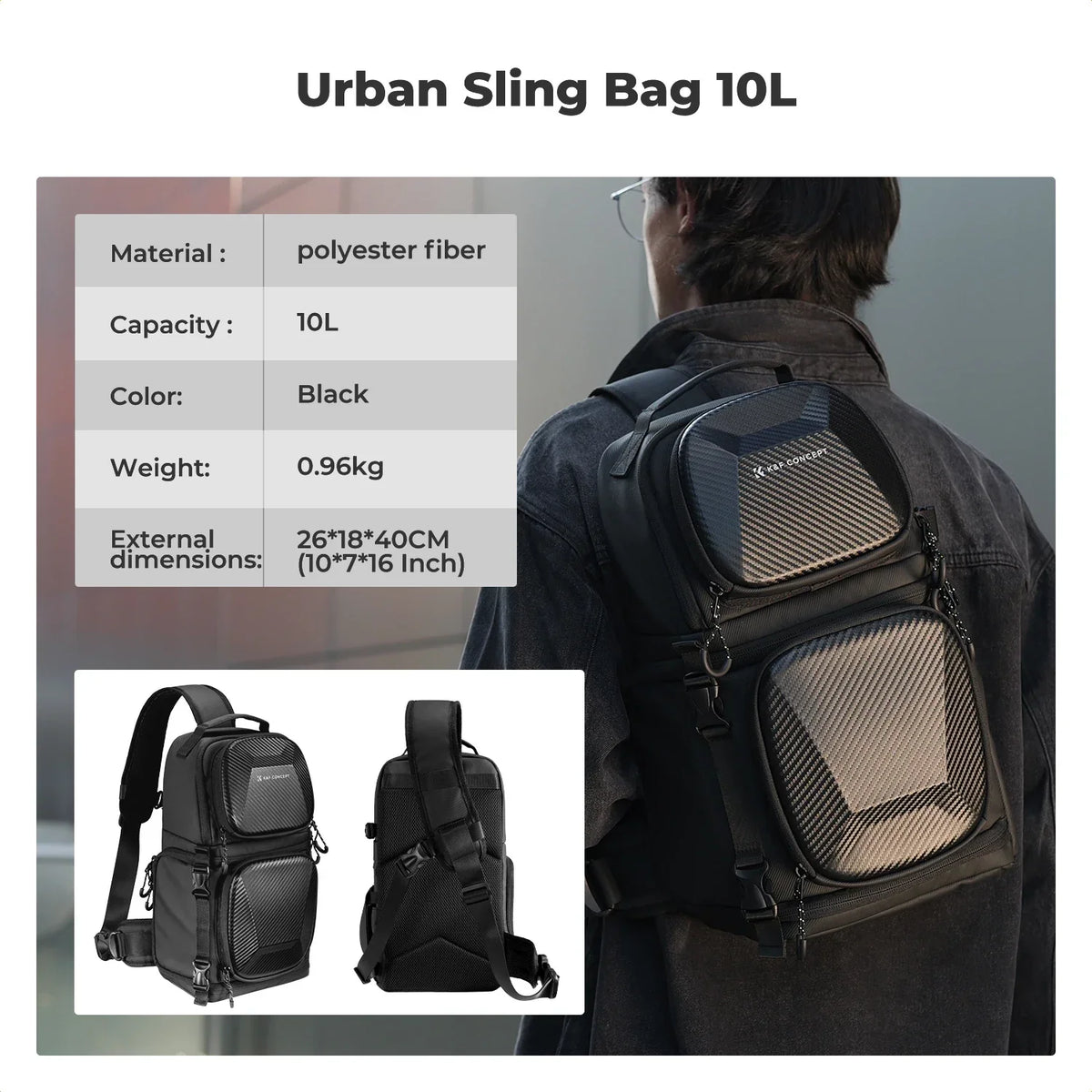 10L Hardshell Camera Sling Bag Grey