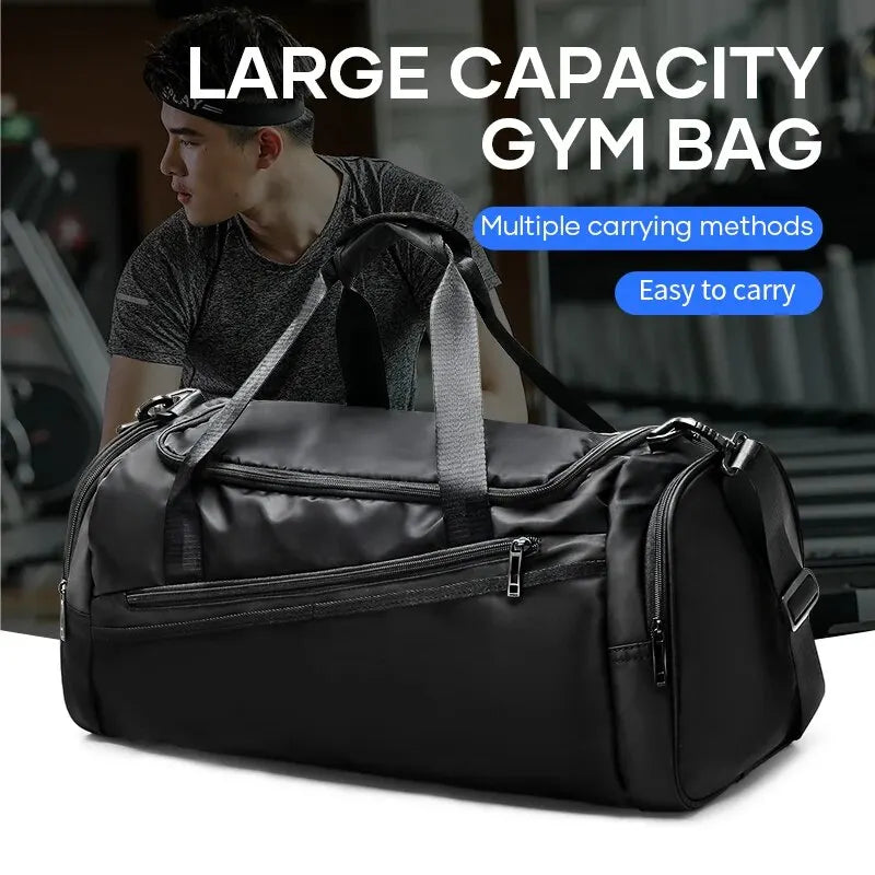 40L Foldable Sports Gym Travel Duffel Bag Black